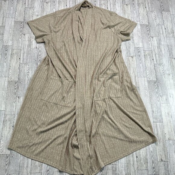 2/$30 Hybrid & Company Cardigan Duster Sweater with Pockets‎ Beige Open Front M - Picture 1 of 7
